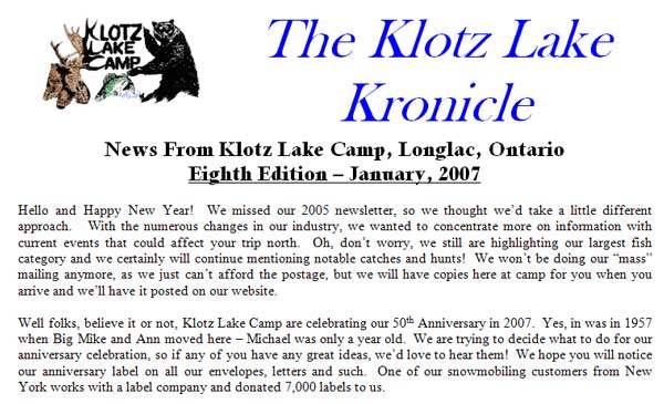 2007 Klotz Lake Kronicle