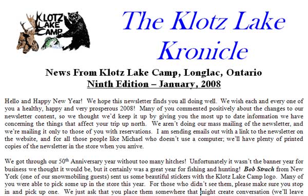 2008 Klotz Lake Kronicle