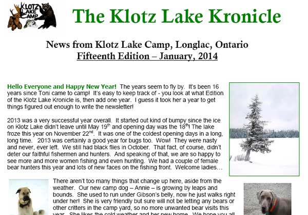 2014 Klotz Lake Kronicle