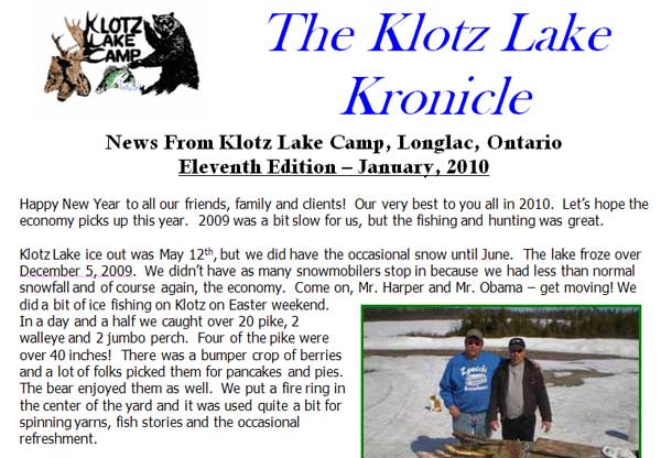2010 Klotz Lake Kronicle
