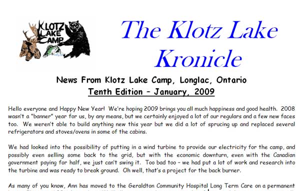 2009 Klotz Lake Kronicle