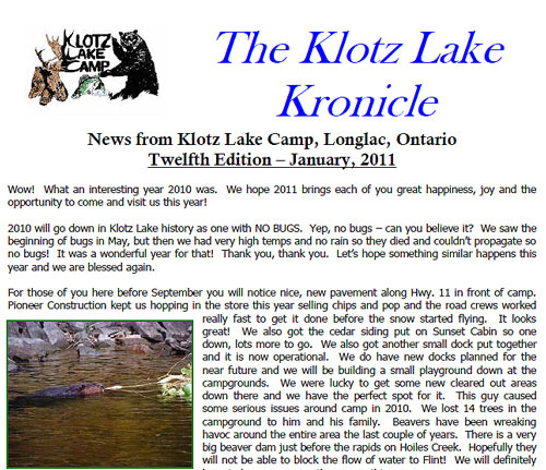 2011 Klotz Lake Kronicle